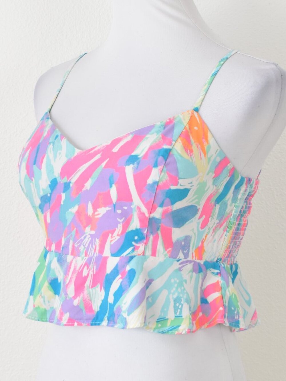 Lilly Pulitzer Linnea Peplum Crop Top Sparkling Sands - 4 - Picture 2 of 7